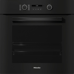 תנור בנוי חד תאי Miele H2457 BP ACTIVE, שחור מלא עם ידית שחורה, מסילות טלסקופיות, רוחב 59.5 ס"מ, נפח 76 ליטר