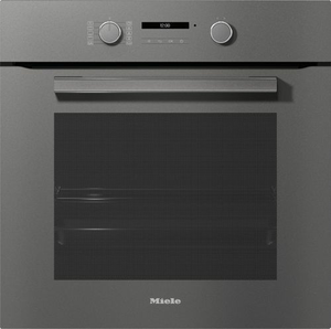 תנור בנוי חד תאי Miele H2861X, פירוליטי, מסילות טלסקופיות, אפור, רוחב 59.5 ס"מ, נפח 76 ליטר