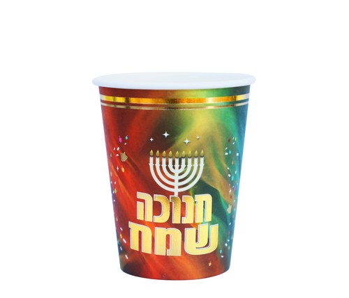 כוסות נייר דגם 'אור וצבע' - 10 יח'