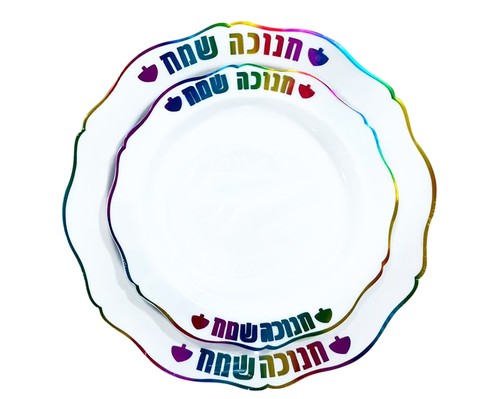 מארז צלחות קשיחות במיוחד לחנוכה - 16 יחידות