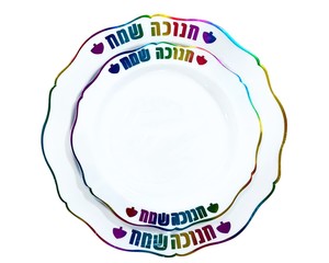 מארז צלחות קשיחות במיוחד לחנוכה - 16 יחידות