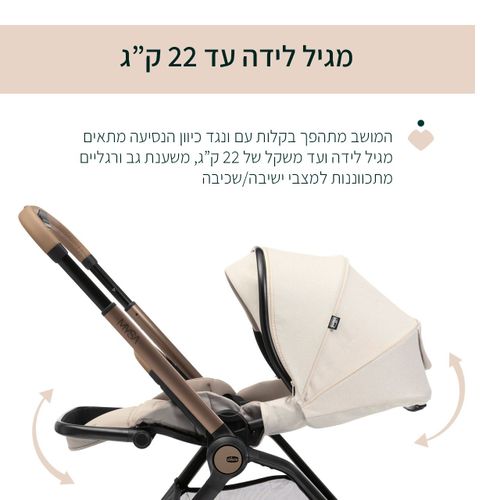 מיסה MYSA עגלת תינוק פרימיום דו-כיוונית - אפור שחור Black Satin