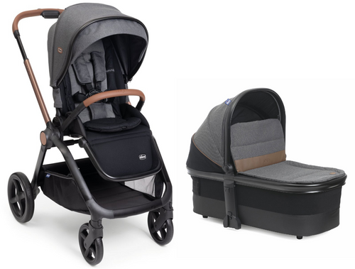 מיסה MYSA עגלת תינוק פרימיום דו-כיוונית - אפור שחור Black Satin