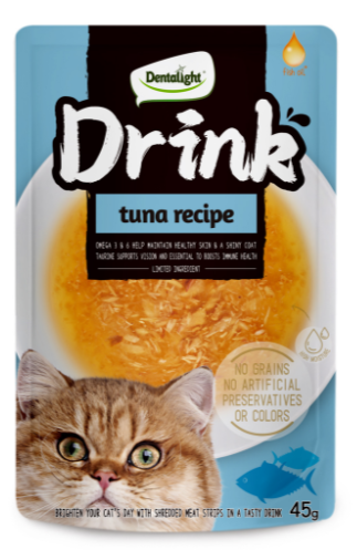 Drink מרק טונה לחתול 45 גרם 10% הנחה בקניית 10 יח