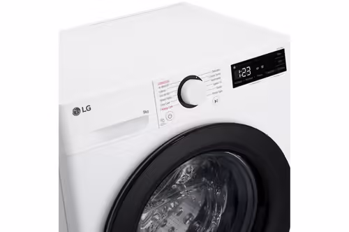 מכונת כביסה קדמית מבית LG, דגם F2Y509WBLN1, בקיבולת של 9 ק״ג,