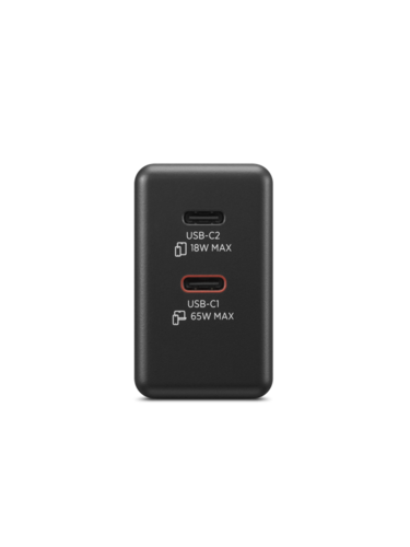 מטען Lenovo Dual USB-C 65W GaN Charger G0A6065BEU - צבע שחור