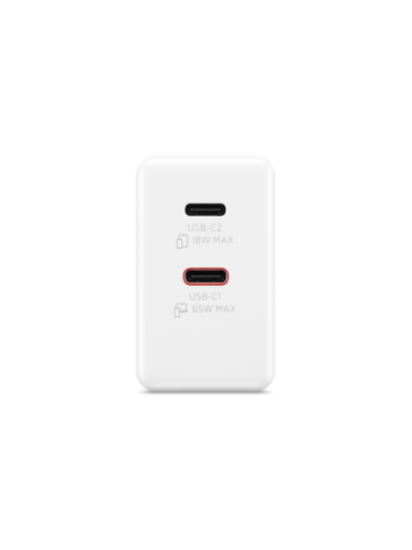 מטען Lenovo Dual USB-C 65W GaN Charger G0A6065BEU - צבע לבן