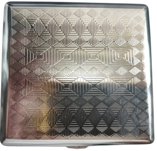 קופסת מתכת לאחסון סיגריות – Silver Geo 9x9