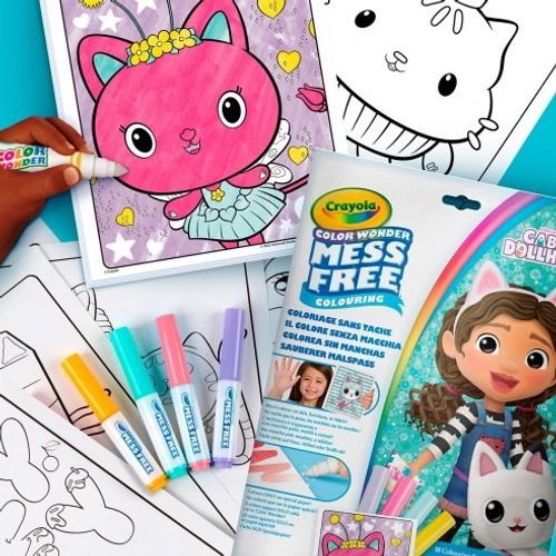 ערכת ציור ללא ליכלוך Color Wonder 18 דפים ו 4 טושים – בית הבובות של גבי