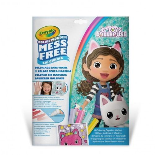 ערכת ציור ללא ליכלוך Color Wonder 18 דפים ו 4 טושים – בית הבובות של גבי