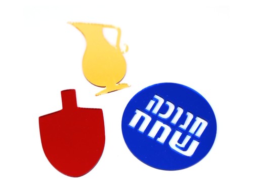 קישוטים אקריילים גדולים לשולחן דגם 'אור וצבע'