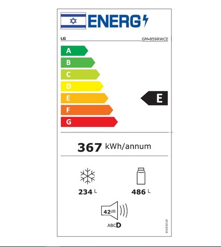 מקרר מקפיא תחתון 720 ליטר נטו LG GM859RSCE עם התקן שבת מובנה - גימור נירוסטה