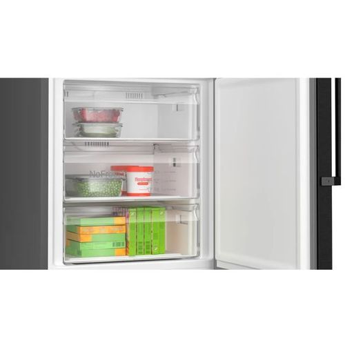 מקרר בוש מקפיא תחתון 70 ס”מ זכוכית שחורה Bosch דגם: KGN49LBCF