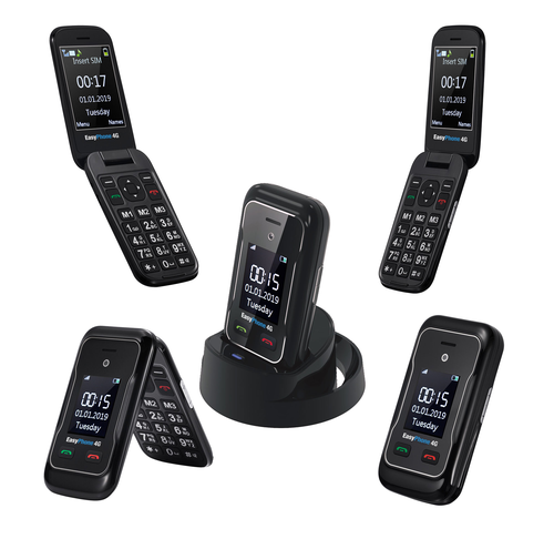 טלפון סלולרי למבוגרים EasyPhone NP-01 - עם לחצן SOS ותחנת עגינה לטעינה - אחריות איזיפון 12 חודשים