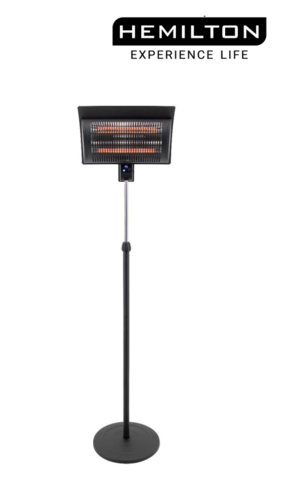 HEMILTON תנור חימום שחור עומד מעוצב HEMILTON HEM 995  נורות פחם 2000W | יבואן רשמי