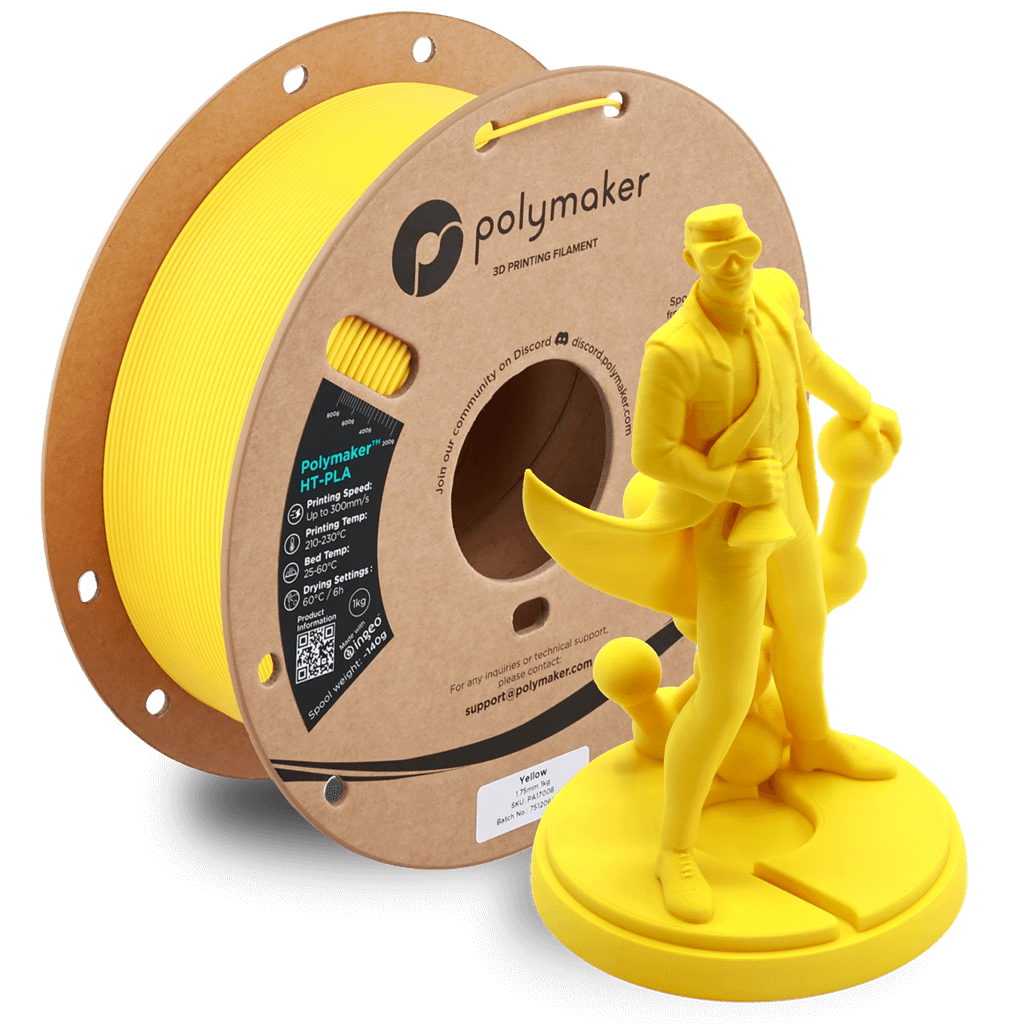 פילמנט צהוב עמיד בחום, 1 ק"ג 1.75 מ"מ - Polymaker HT-PLA Yellow