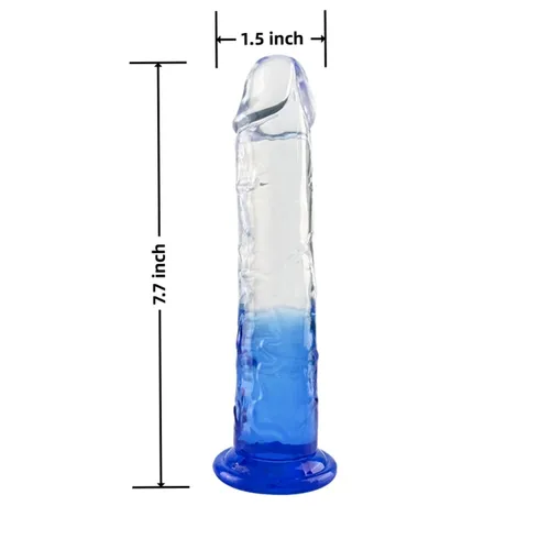 דילדו שקוף Crystal Blue