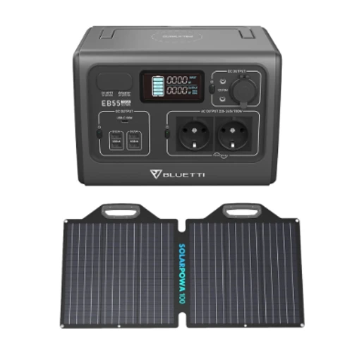 תחנת כוח - בלואטי BLUETTI - דגם EB55 + פאנל סולארי 100W