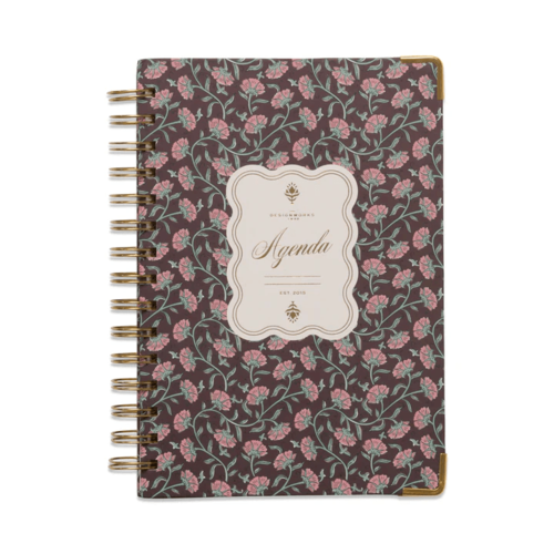 פלאנר יומי ל-13 חודשים: Burgundy Vintage Floral