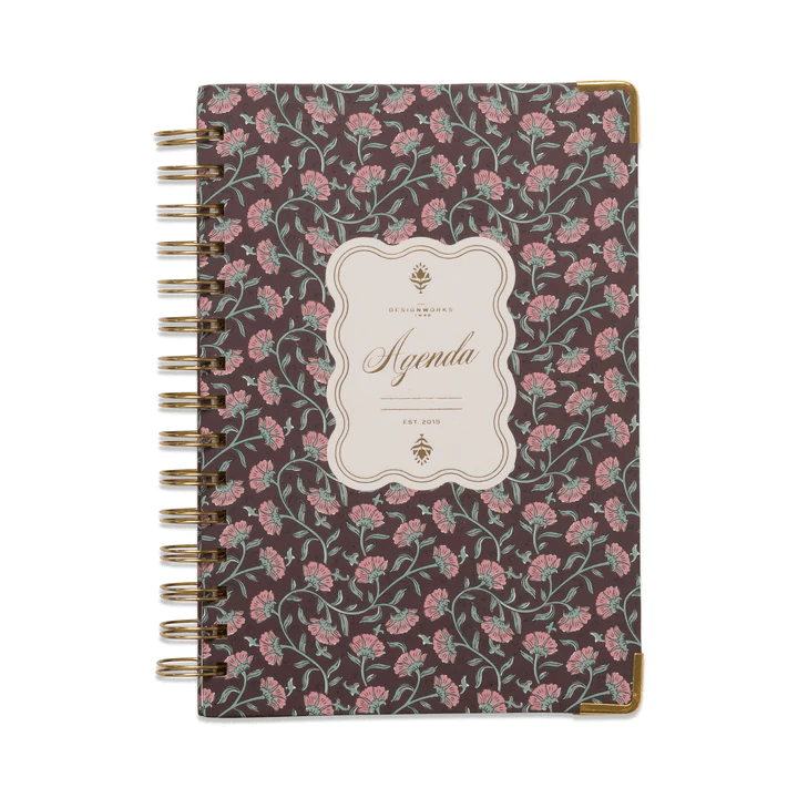 פלאנר יומי ל-13 חודשים: Burgundy Vintage Floral