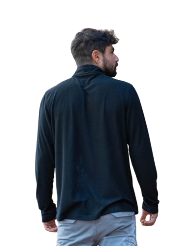 חולצת פליז לגבר Milo H/Z שחורה - Outdoor Revolution