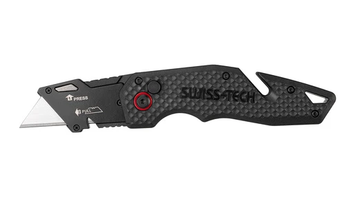 סכין בטיחות עם להב מתחלף עם 10 להבים נוספים - Swiss+Tech סוויס טק - ST015002