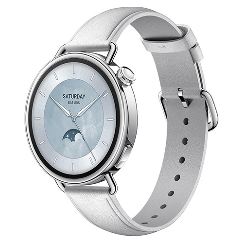 שעון ספורט נשי חכם שיאומי דגם Xiaomi Watch S4 41mm - רצועת עור בצבע לבן