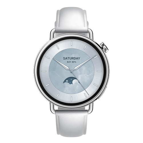שעון ספורט נשי חכם שיאומי דגם Xiaomi Watch S4 41mm - רצועת עור בצבע לבן