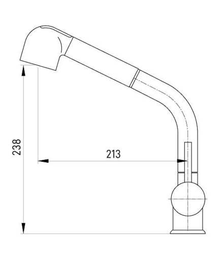 ברז מטבח נשלף גבוה VALLE כרום AQUILA 2207A
