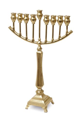 חנוכיה בראס זהב מרשימה ויפה