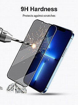 זכוכית מלאה PRIVACY לאייפון  (הגנה מושלמת למכשיר ולפרטיות שלך) שחור