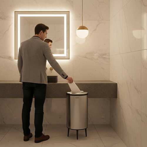 פח אשפה נירוסטה 40 ליטר עם 5 רגליות - Y.C.033696 