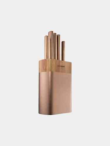 טאנטו ברונזה סט 5 סכינים עם מעמד ARCOSTEEL