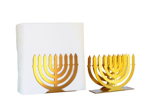 מתקן מתכת למפיות חנוכייה זהב