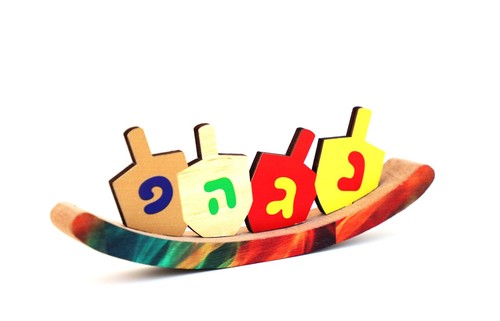 מרכז שולחן סביבונים נדנדה מעץ לחנוכה