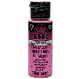 צבע אקריליק מטלי 59 מ"ל Rose Shimmer 652 FolkArt