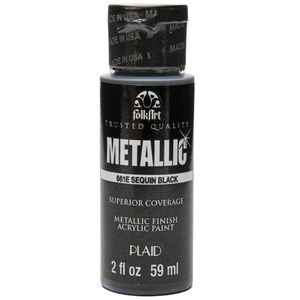 צבע אקריליק מטלי 59 מ"ל Sequin Black 661 FolkArt