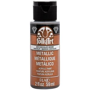 צבע אקריליק מטלי 59 מ"ל Chocolate Brown 2570 FolkArt