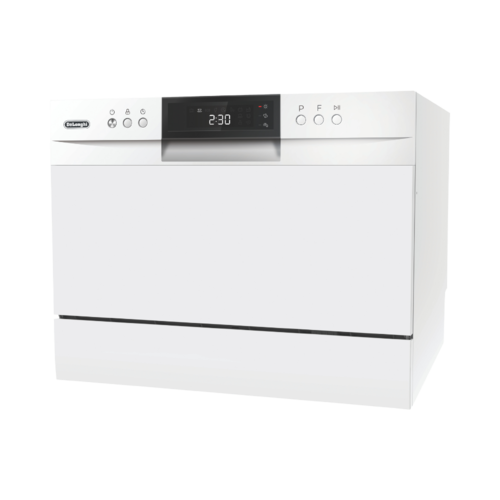 מדיח כלים שולחני דיגיטלי DeLonghi WMD-10T – לבן, 6 מערכות כלים, על השיש