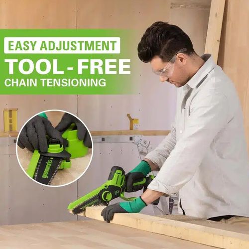 מסור שרשרת מיני GREENWORKS 99543-1 24V Brushless עם להב 10 ס