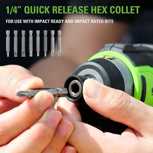 מברגת אימפקט נטענת GREENWORKS 24V דגם 99771-1 עם מומנט 300Nm, מנוע Brushless, שתי סוללות 4 אמפר ומטען כפול לעבודות הברגה מקצועיות