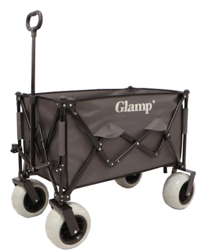 עגלת קמפינג מתקפלת עם גלגלי בלון - גלאמפ GLAMP – אפור