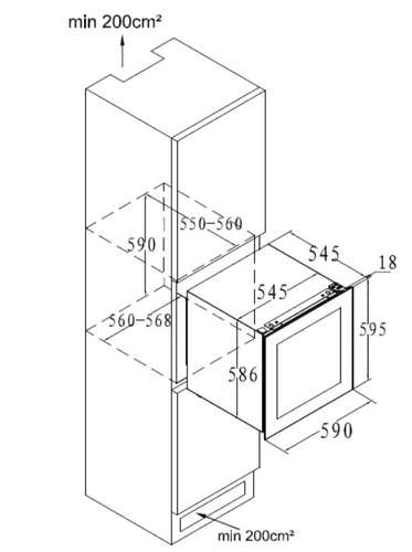 מקרר יין אינטגרלי 36 בקבוקים  דגם DIW36DFB