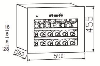 מקרר יין אינטגרלי 28 בקבוקים  דגם DIW28FB