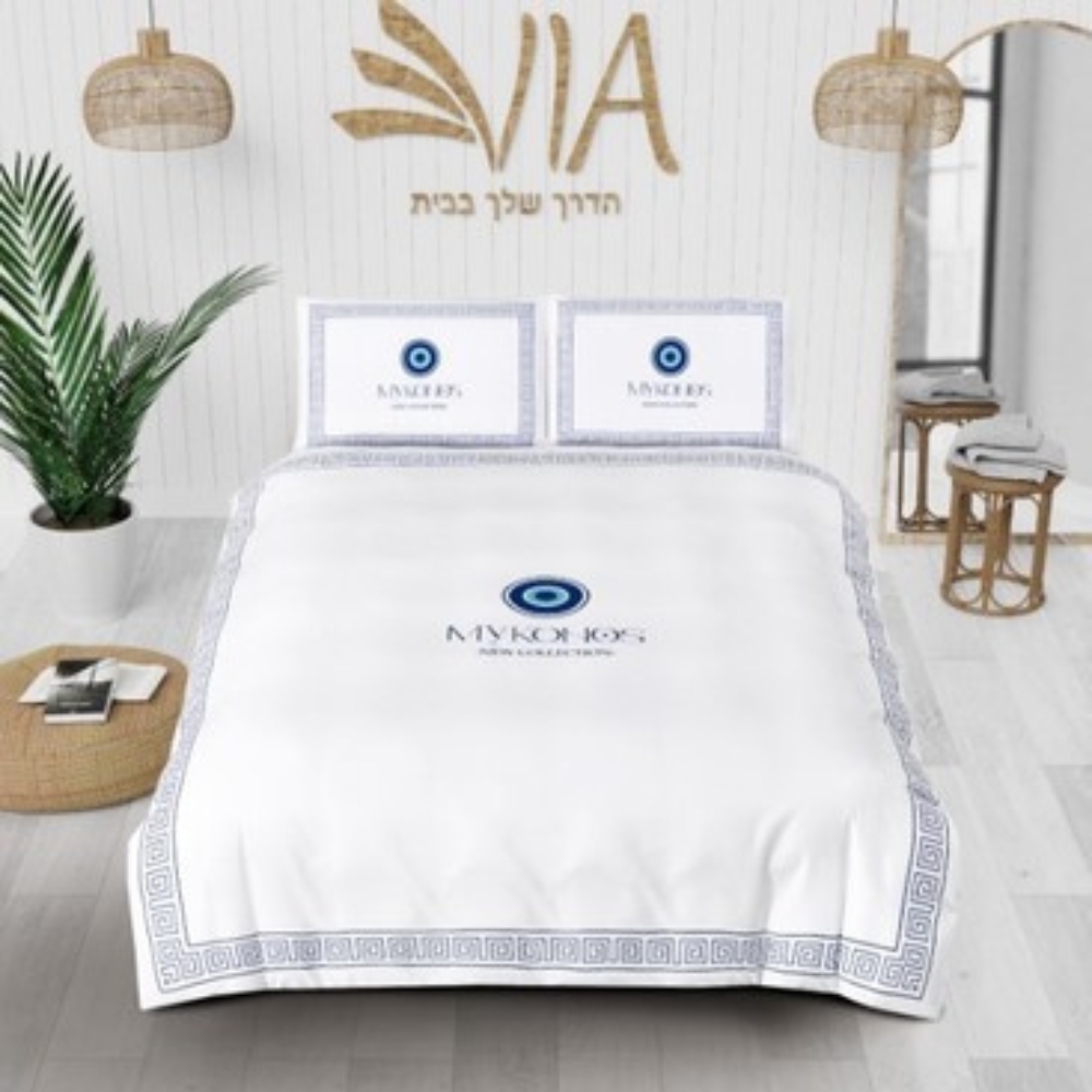 מערכת מצעים יוקרתית 100% סאטן אל קמט מידה 160/200 - דגם MYKONOS -009