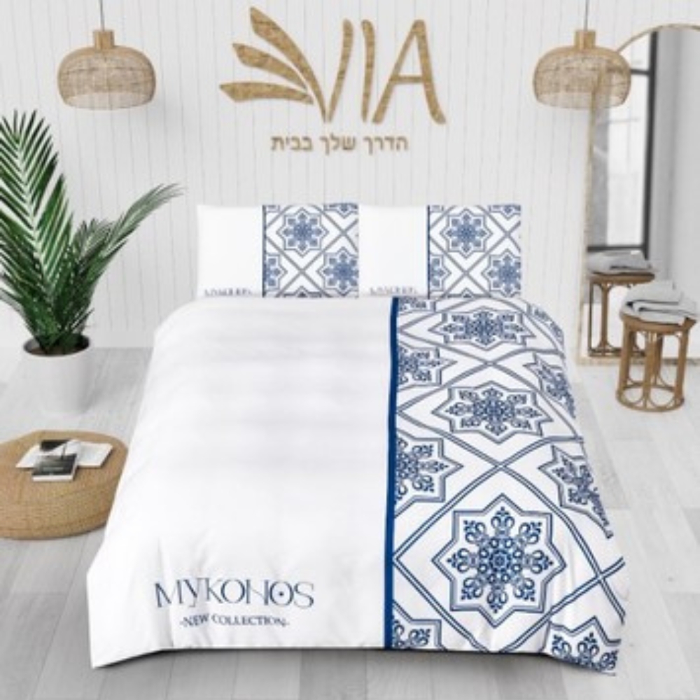 מערכת מצעים יוקרתית 100% סאטן אל קמט מידה 160/200 - דגם MYKONOS -006