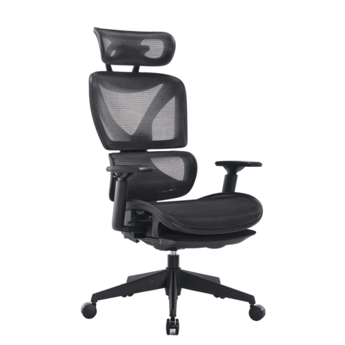 כיסא מנהלים ארגונומי בצבע שחור עם מסגרת אפור כהה דגם MWMS200 מבית MIRACASE