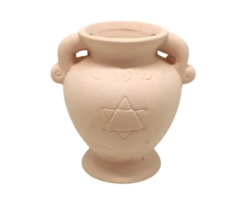 כד חימר 2 ידיות מגן דוד - 8/5 ס''מ 