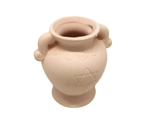כד חימר 2 ידיות מגן דוד - 8/5 ס''מ 