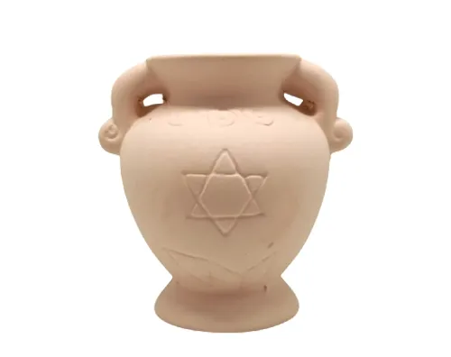 כד חימר 2 ידיות מגן דוד - 8/5 ס''מ 